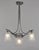 MULLER FRERES A wonderful 1925-1930 art deco chandelier in nickel plated solid brass or bronze with beautiful shades in...