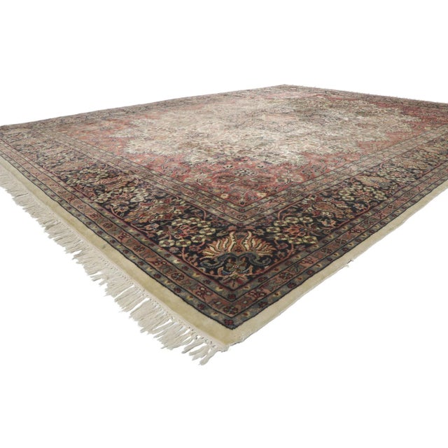 ​78227 Vintage Indian Rug, 09'03 x 12'07. With its timeless design, incredible detail and texture, this hand knotted...
