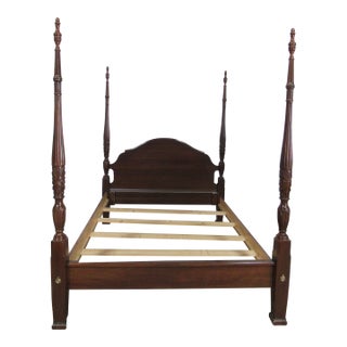 Queen Size Poster Bed Carved James Sterling Cherry For Sale