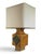 Mustard Yellow Glazed Ceramic Lamp with Floral Diamond Pattern, Vallauris, France, 1960s For Sale - Image 10 of 13