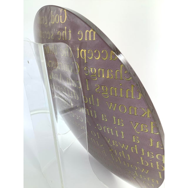 Contemporary Stunning Large Gold Stephen Schlanser Christian Art Glass Platter, Signed, 22”d For Sale - Image 3 of 13