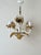 Hollywood Regency Cream and Gilt 3-Arm Chandelier with Floral Details, 1970 For Sale - Image 11 of 15