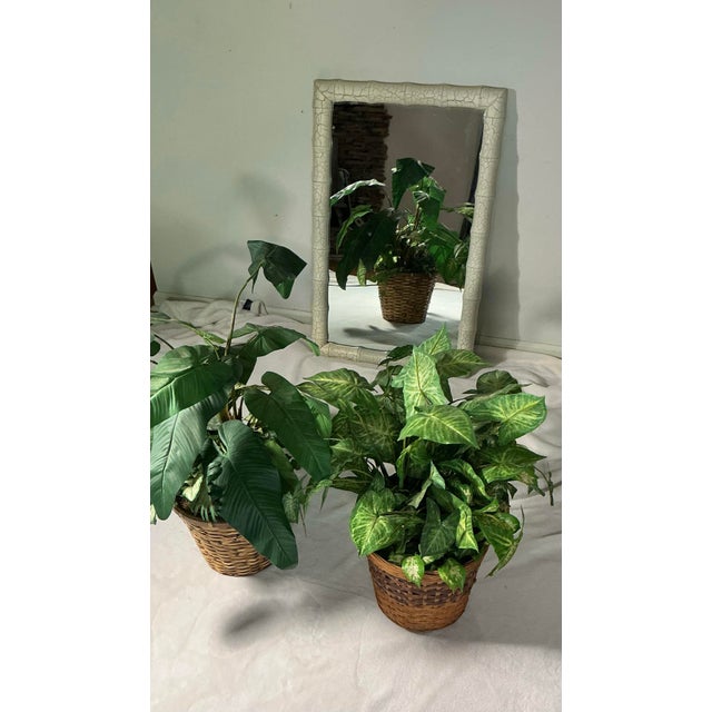 Faux Bamboo Rectangular Green Crackle Framed Wall Mirror, Mid-Century Modern For Sale - Image 12 of 12