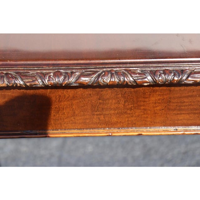 French Adams Style Carved Mahogany Dining Table With Three Leaves For Sale - Image 3 of 12