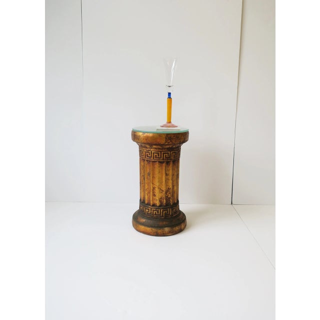 Neoclassical Column Pedestal Stand or Side Table in the Neoclassical Design For Sale - Image 3 of 13