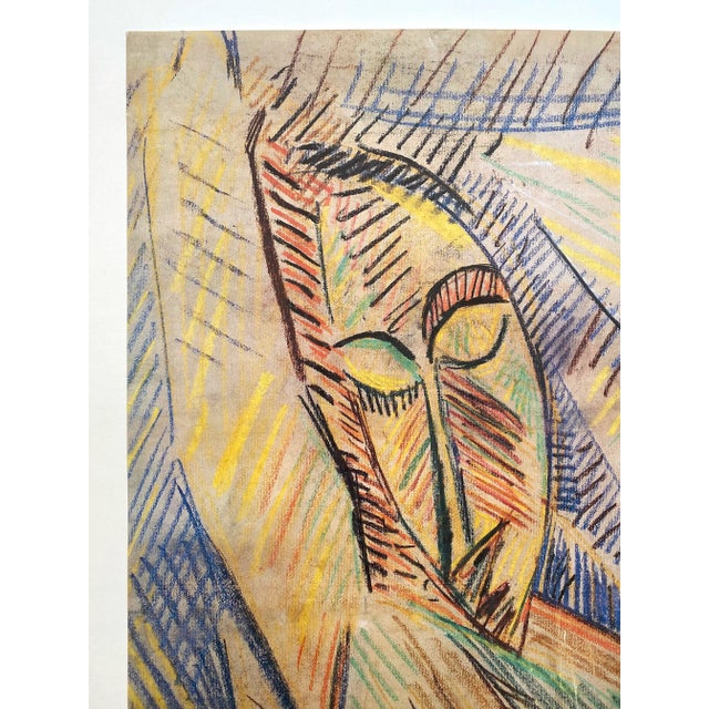 1980s Pablo Picasso Vintage 1987 Modernist Lithograph Print Paris Museum Poster " Tete De Femme " 1907 For Sale - Image 5 of 12