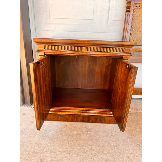 Drexel Heritage Cameo Classics King Bedroom Set, 4 Pieces, Cane & Burlwood, Vintage 1970s For Sale - Image 10 of 15