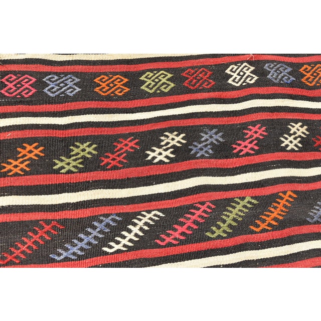 1980s Rustic Red Cecim Kilim Runner For Sale In Sacramento - Image 6 of 12
