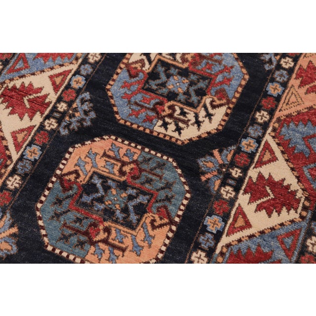 Shabby Chic Ziegler Blue/Multi Wool Runner Rug- 2'7'' X 9'5'' For Sale In New York - Image 6 of 10