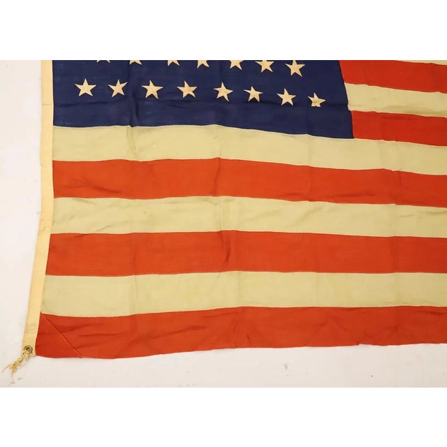 Rare Antique American Flag 46 Stars Circa 1908 All Sewn Wool Great Condition and Natural Fade Size 5’x8’ For Sale In Philadelphia - Image 6 of 12