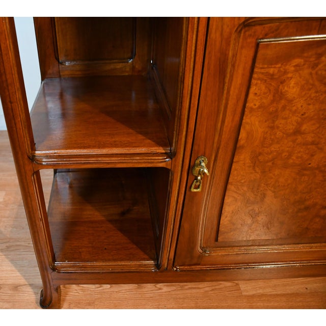 1900s Antique French Walnut & Burl Walnut Server / Buffet / Sideboard With Mirror For Sale - Image 15 of 18