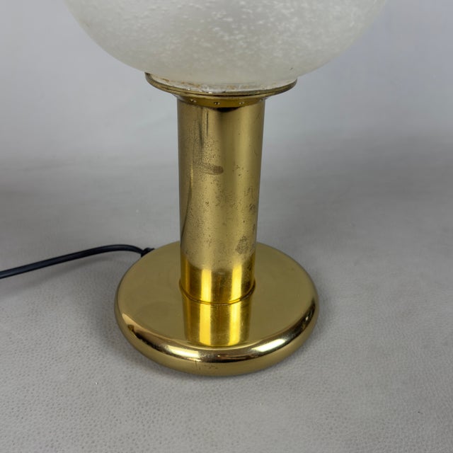 Brass Table Lamp with Sphere Glass from Targetti Sankey, 1960s For Sale - Image 9 of 13