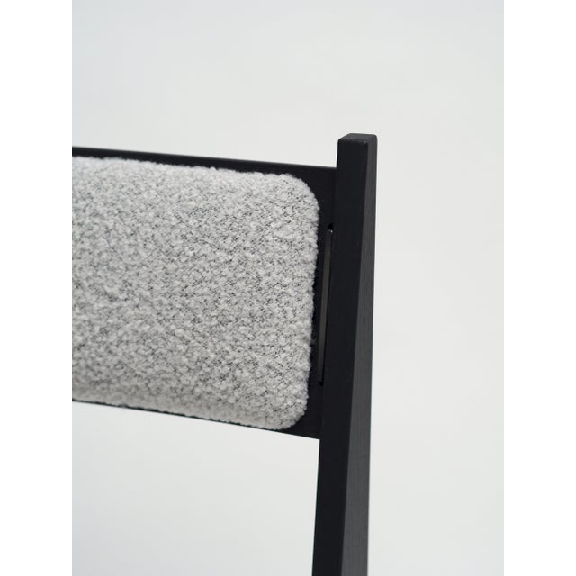 Not Yet Made - Made To Order 01 Chair in Black Ash Wood with White Bouclé Upholstery and Bronze Details from barh.design For Sale - Image 5 of 14