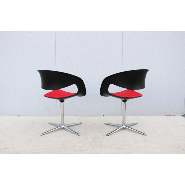 Contemporary Minimalist Pearson Lloyd for Coalesse Lox Swivel Chairs - A Pair For Sale - Image 10 of 18