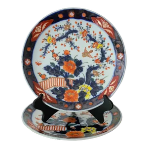Antique 20th Century Imari Japonisme Charger Plates - A Pair