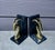 1990s Vintage MCM Gazelle Antelope Brass Marble Bookends For Sale - Image 5 of 5