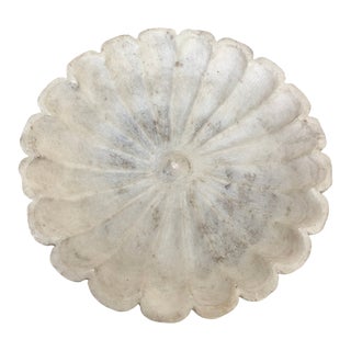 Early 21st Century Marble Fluted Lotus Bowl For Sale