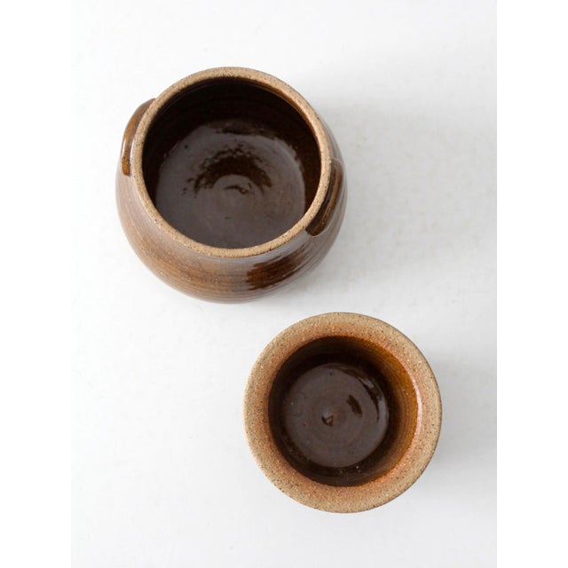 Vintage Handmade Studio Pottery Chilled Server & Butter Crock For Sale - Image 12 of 15