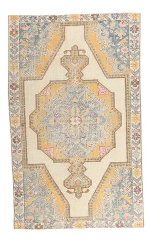 1970s Vintage Turkish Hand-Knotted Area Rug