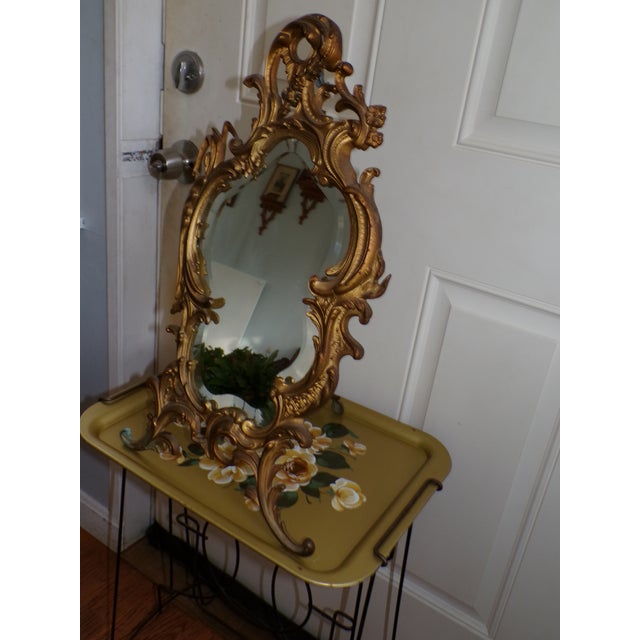 Antique Nb&iw Gold Gilt Rococo Brass Table Mirror Free Standing Vanity Mirror For Sale In Boston - Image 6 of 15