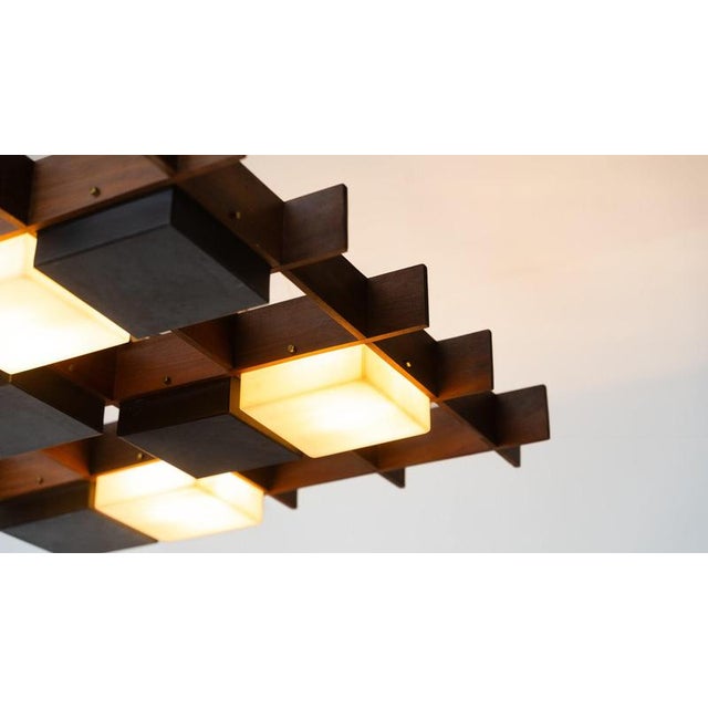 Ceiling Light by Angelo Brotto for Esperia, Wood and Acrylic glass, Italy, 1950s This piece is attributed to the mentioned...