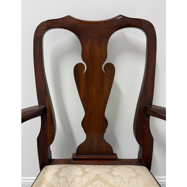 Wood Henkel Harris 110a 29 Solid Mahogany Queen Anne Dining Armchairs - Pair For Sale - Image 7 of 13