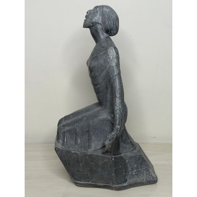 Art Deco Art Deco Lead Sculpture of Joan of Arc in the Manner of Eric Gill For Sale - Image 3 of 18