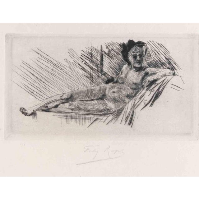 Félicien Rops, Kindness, 1880s, Etching For Sale