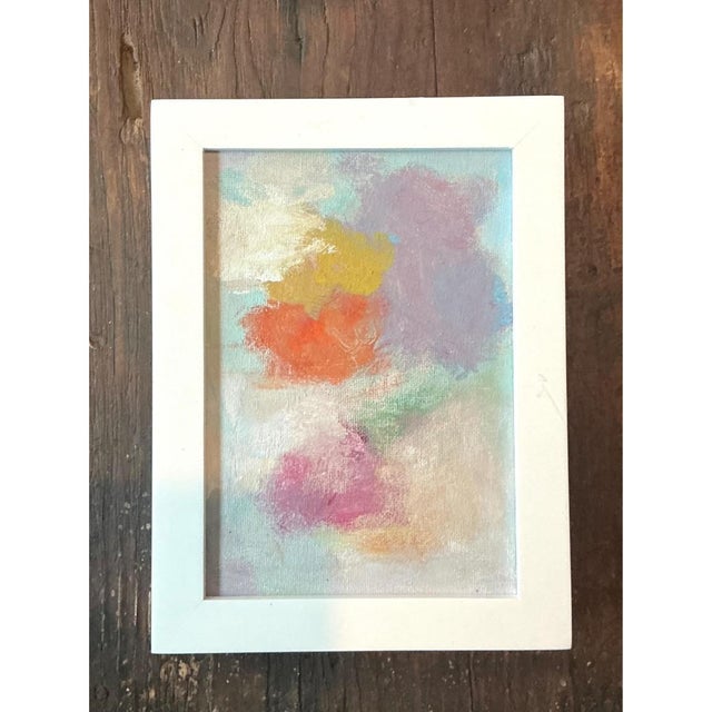 Vintage Abstract Expressionist Style Painting on Board For Sale In West Palm - Image 6 of 12