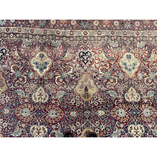 A Stunning 19th Century Allover 10' X 13' Persian Lavar Kirman Rug For Sale - Image 11 of 12