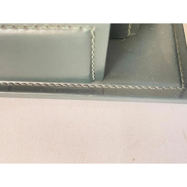 Animal Skin Letter Holder & Letter Tray Paper Holder attributed to Jacques Adnet, 1950s, Set of 2 For Sale - Image 7 of 12