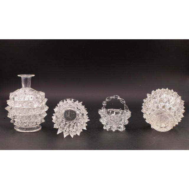 Set of 4 Vintage Ercole Barovier Rostrato Murano Italian Glass Vase for Barovier & Toso For Sale - Image 9 of 10