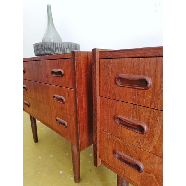 Brown Vintage Danish Bedside Tables, 1950s, Set of 2 For Sale - Image 8 of 10