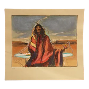 Larry Fodor "Shaman Dream 5" Signed Numbered Lithograph Artwork 1987