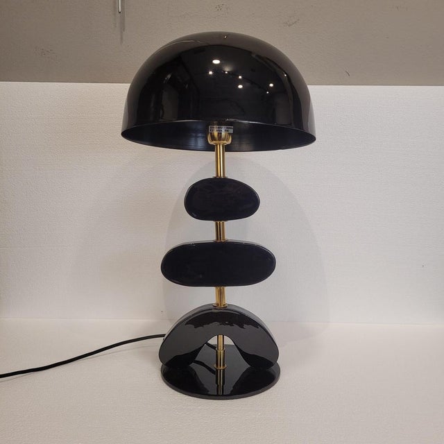 Early 21st Century Livello Table Lamp in Lacquered Wood and Metal from Chehoma, France, 2010s For Sale - Image 5 of 17