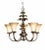 Solid Brass Elephant Palm Leaf 5 Light Chandelier by Hinkley For Sale - Image 9 of 13