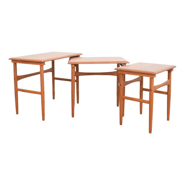 Mid-Century Danish Teak Nesting Tables, 1960s, Set of 3 For Sale