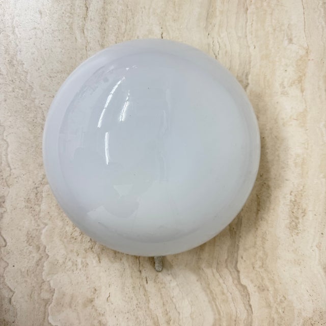 White Dutch Gispen Ceiling Lamp in Glass, 1930s For Sale - Image 8 of 18