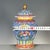 1960s Famille Rose Blue Ground Floral Porcelain Ginger Jar With Gilt Finial For Sale - Image 5 of 8