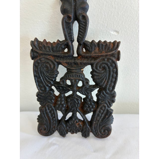 Vintage Cast Iron Grape and Vine Trivet For Sale - Image 4 of 8