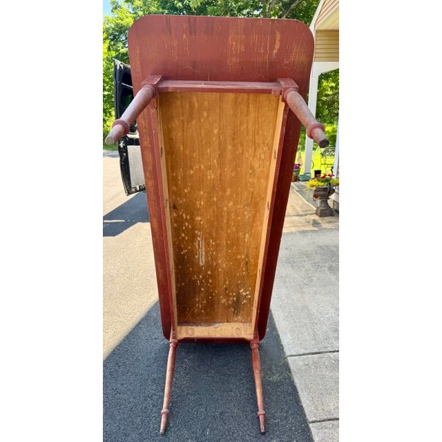 Red Late 20th Century Rustic Farmhouse Dining Farm Table For Sale - Image 8 of 8