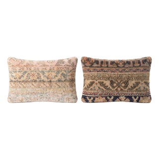 Faded Anatolian Rug Pillow Cover 16'' X 24'' - Set of Two For Sale