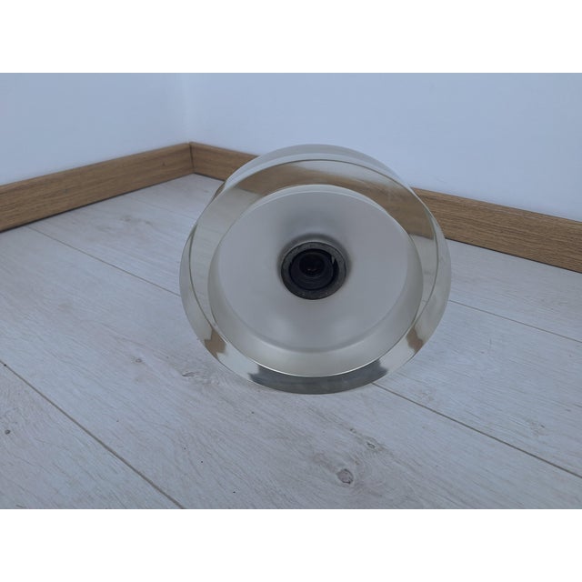 Flavio Poli Vintage Ceiling Light with Clear Disc by Flavio Poli for Seguso Murano, 1960s For Sale - Image 4 of 7