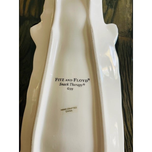 Traditional Fitz and Floyd Ceramic Christmas Holiday Snowman Tray DishTray For Sale - Image 3 of 3