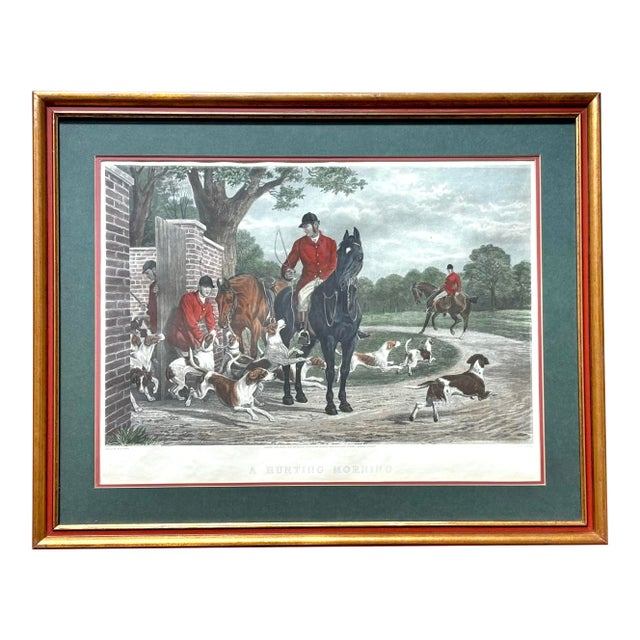 Late 19th Century Edward Gilbert Hester (1843-1903) English Framed Colored Engraving Hunt Scene For Sale