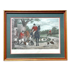 Late 19th Century Edward Gilbert Hester (1843-1903) English Framed Colored Engraving Hunt Scene