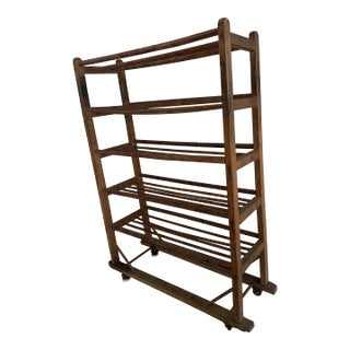 Late 19th Century Vintage Rustic Wood Shoe Rack For Sale