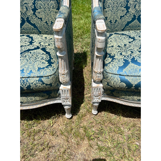 French 19th Century Louis XVI Bergere Chairs - Set of 2 For Sale - Image 10 of 11