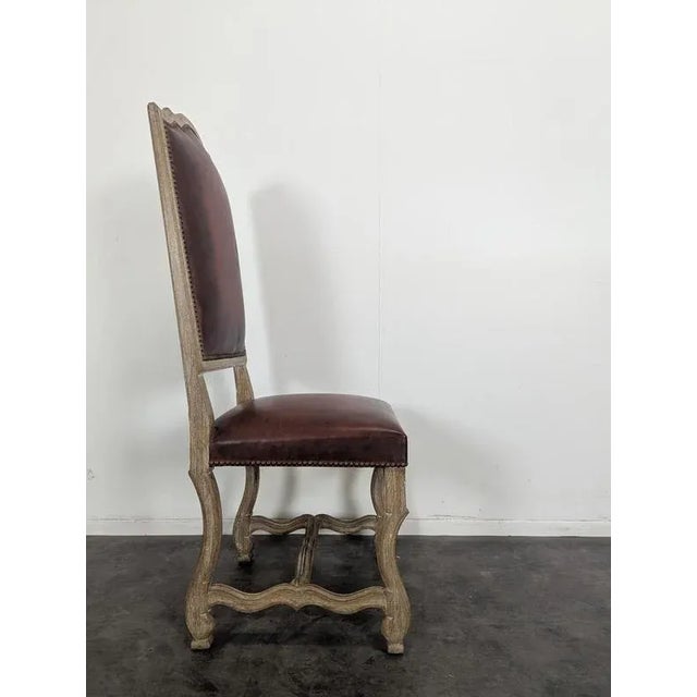 Spanish Renaissance Style Chairs in Limed Oak, Set of 6 For Sale - Image 5 of 9