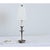 Metal French Vintage Pewter Table Lamp With Custom Linen Shade For Sale - Image 7 of 9